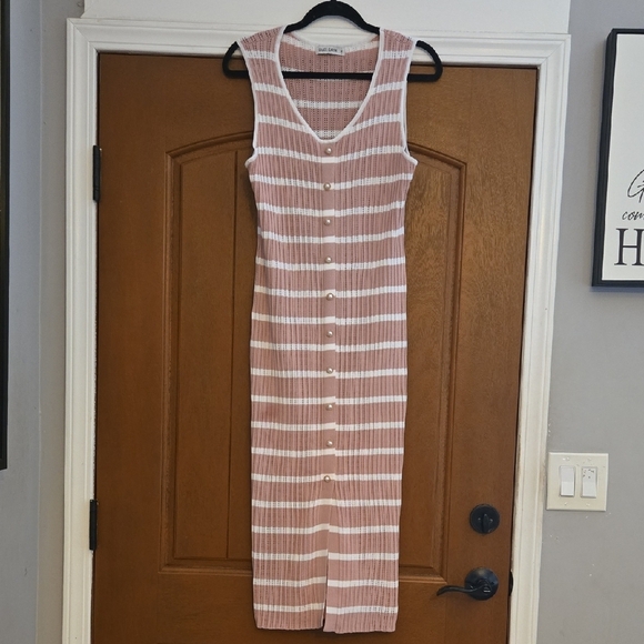 GRACE KARIN Womens 2024 Summer Striped Dress Sleeveless Knitted Midi Tank Ribbed - Picture 2 of 6